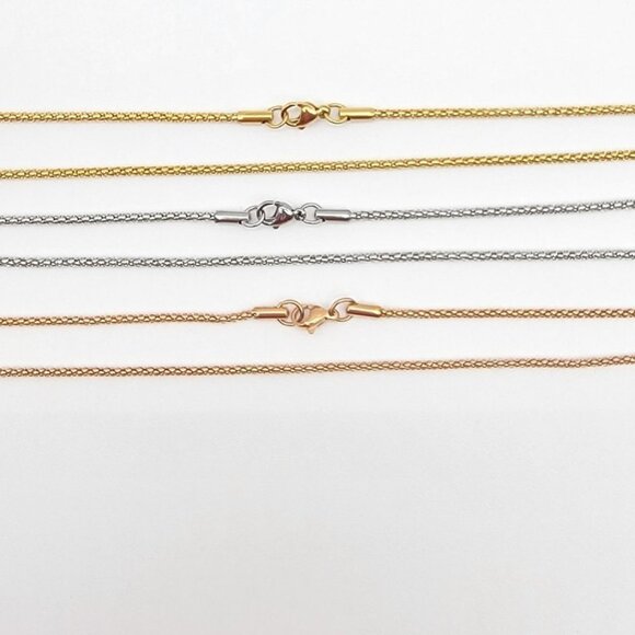 ROSE GOLD Stainless Steel Rope Chain Necklace 20" 22" 24" - Picture 5 of 13